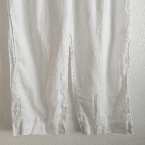 Tahari White Wide Leg Pull On Linen Pants Size XL - Picture 4 of 6